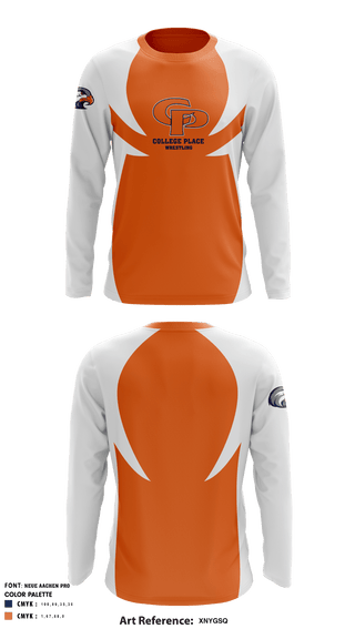 Long Sleeve Rash Guard Shirt, College Place Wrestling, Wrestling, Teamtime, Team time, sublimation, custom sports apparel, team uniforms, spirit wear, spiritwear, sports uniforms, custom shirts, team store, custom team store, fundraiser sports, apparel fundraiser