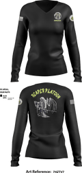 71st chemical company 62626351 Women's Long Sleeve V-neck Shirt - 1