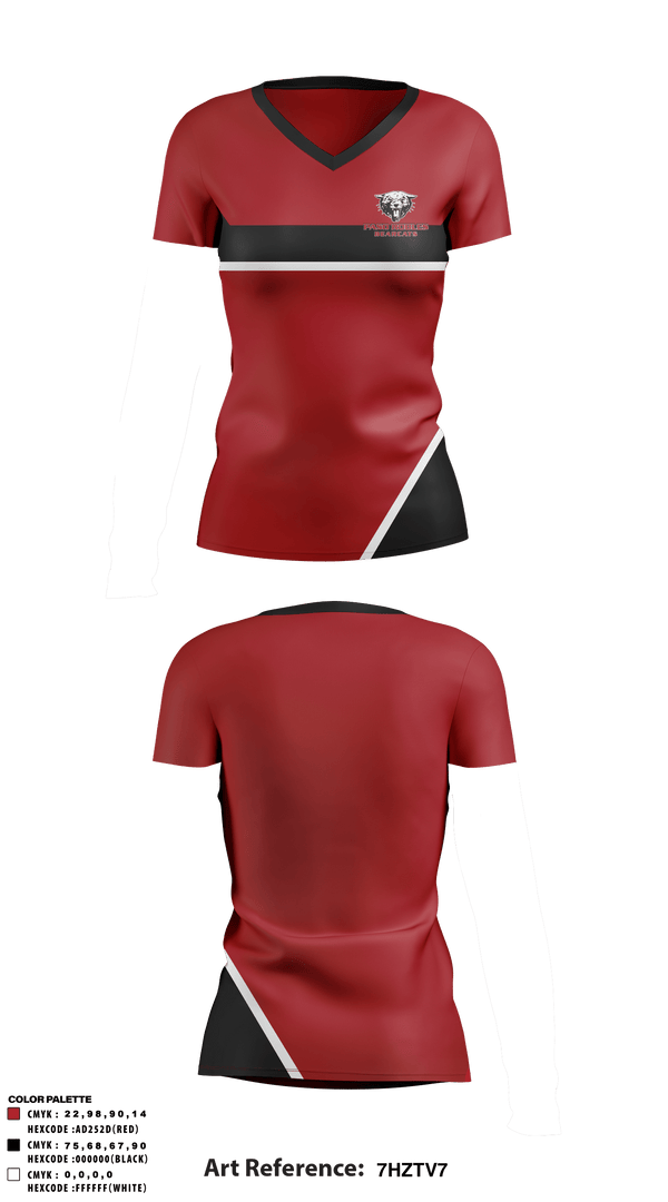 Women's Short Sleeve Vneck Shirt, Paso Robles High School, Spirit Store, Teamtime, Team time, sublimation, custom sports apparel, team uniforms, spirit wear, spiritwear, sports uniforms, custom shirts, team store, custom team store, fundraiser sports, apparel fundraiser