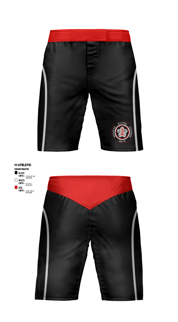 Fight Shorts, Kojukan JuJitsu, Wrestling, Teamtime, Team time, sublimation, custom sports apparel, team uniforms, spirit wear, spiritwear, sports uniforms, custom shirts, team store, custom team store, fundraiser sports, apparel fundraiser