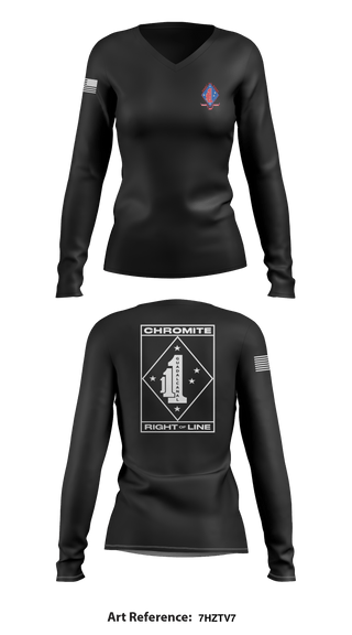 Women's Long Sleeve Vneck Shirt, , Marines, Teamtime, Team time, sublimation, custom sports apparel, team uniforms, spirit wear, spiritwear, sports uniforms, custom shirts, team store, custom team store, fundraiser sports, apparel fundraiser
