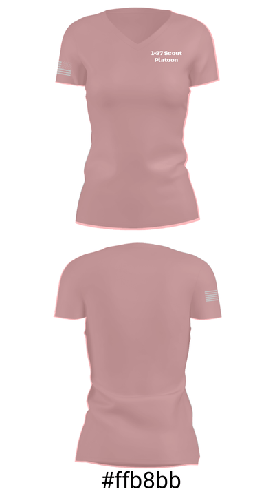 1-37 Scout Platoon 26668107 Women's Short Sleeve V-neck Shirt - 4