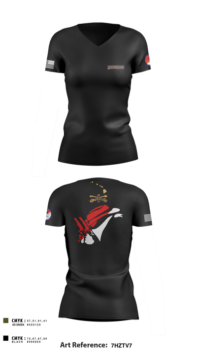 2-6 Cav Alpha troop Renegades 57667590 Women's Short Sleeve V-neck Shirt - 5