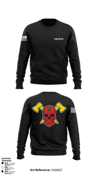 Crew Neck Sweatshirt, 716716 EVCC, Army, Teamtime, Team time, sublimation, custom sports apparel, team uniforms, spirit wear, spiritwear, sports uniforms, custom shirts, team store, custom team store, fundraiser sports, apparel fundraiser