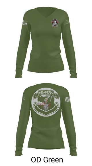 Women's Long Sleeve Vneck Shirt, , Army, Teamtime, Team time, sublimation, custom sports apparel, team uniforms, spirit wear, spiritwear, sports uniforms, custom shirts, team store, custom team store, fundraiser sports, apparel fundraiser