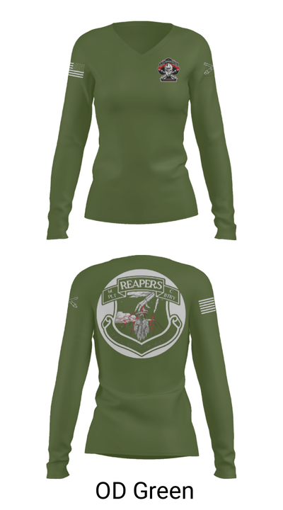 C Btry 2-32 FAR 54582520 Women's Long Sleeve V-neck Shirt - 40
