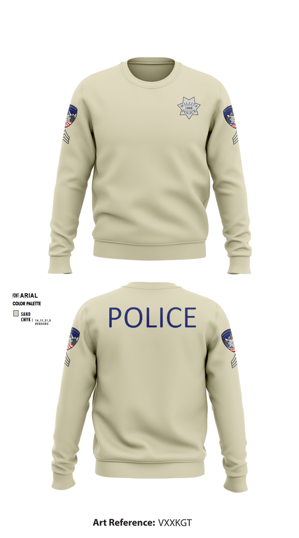 Crew Neck Sweatshirt, Willits Little Lake JRTF, Police, Teamtime, Team time, sublimation, custom sports apparel, team uniforms, spirit wear, spiritwear, sports uniforms, custom shirts, team store, custom team store, fundraiser sports, apparel fundraiser