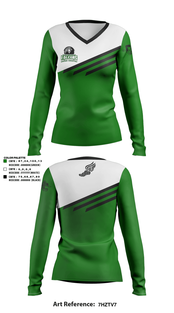 Women's Long Sleeve Vneck Shirt, River Valley High School Cross Country, Cross Country, Teamtime, Team time, sublimation, custom sports apparel, team uniforms, spirit wear, spiritwear, sports uniforms, custom shirts, team store, custom team store, fundraiser sports, apparel fundraiser