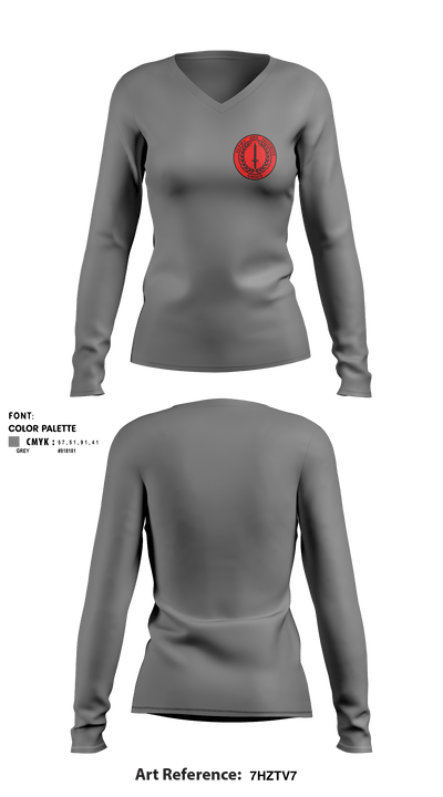 Alpha One Security Group 81233537 Women's Long Sleeve V-neck Shirt - 6