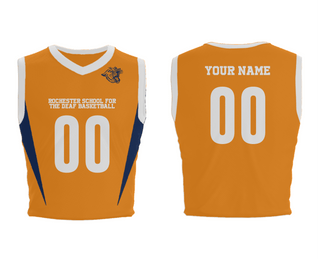 Mens Basketball Jersey, Rochester School For The Deaf Basketball, Men's Basketball, Teamtime, Team time, sublimation, custom sports apparel, team uniforms, spirit wear, spiritwear, sports uniforms, custom shirts, team store, custom team store, fundraiser sports, apparel fundraiser