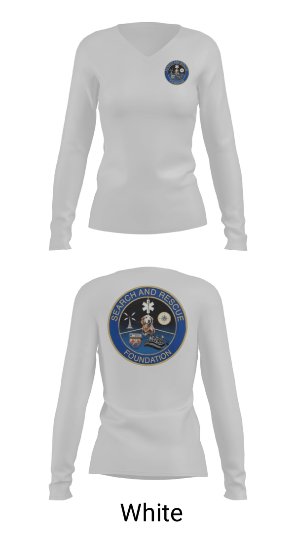 Women's Long Sleeve Vneck Shirt, Search & Rescue Foundation, , Teamtime, Team time, sublimation, custom sports apparel, team uniforms, spirit wear, spiritwear, sports uniforms, custom shirts, team store, custom team store, fundraiser sports, apparel fundraiser