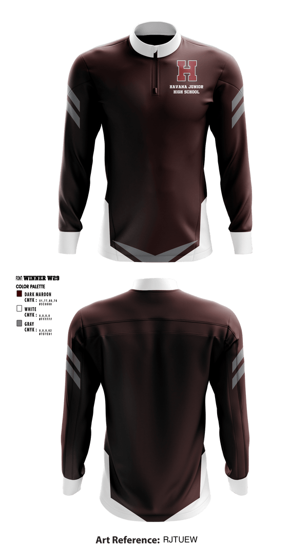 Quarter Zip Jacket, Havana Junior High School, Spirit Store, Teamtime, Team time, sublimation, custom sports apparel, team uniforms, spirit wear, spiritwear, sports uniforms, custom shirts, team store, custom team store, fundraiser sports, apparel fundraiser