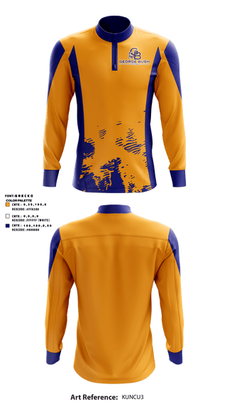 Quarter Zip Jacket, George Bush High School, Spirit Store, Teamtime, Team time, sublimation, custom sports apparel, team uniforms, spirit wear, spiritwear, sports uniforms, custom shirts, team store, custom team store, fundraiser sports, apparel fundraiser