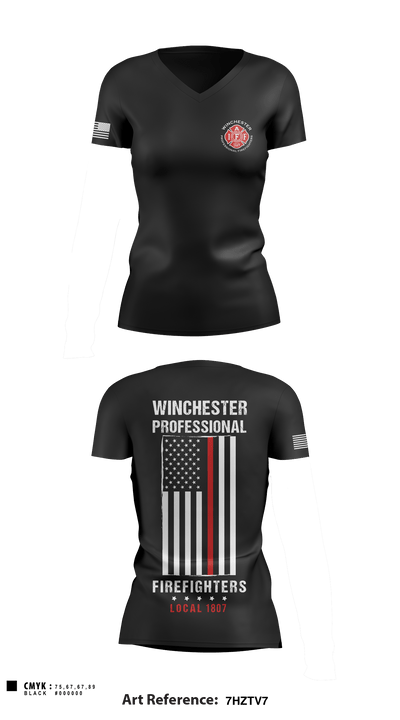 Winchester Fire Department 95741675 Women's Short Sleeve V-neck Shirt - 5
