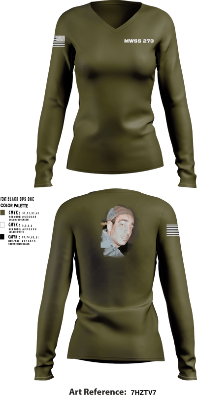 MWSS 273 89897347 Women's Long Sleeve V-neck Shirt - 1