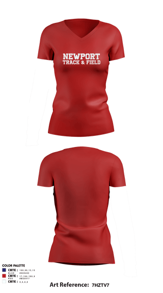 Women's Short Sleeve Vneck Shirt, Newport High School Track & Field, Track & Field, Teamtime, Team time, sublimation, custom sports apparel, team uniforms, spirit wear, spiritwear, sports uniforms, custom shirts, team store, custom team store, fundraiser sports, apparel fundraiser