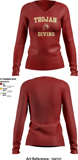 Women's Long Sleeve Vneck Shirt, University Of Southern California Diving, Spirit Store, Teamtime, Team time, sublimation, custom sports apparel, team uniforms, spirit wear, spiritwear, sports uniforms, custom shirts, team store, custom team store, fundraiser sports, apparel fundraiser