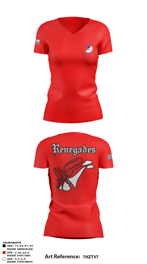 Women's Short Sleeve Vneck Shirt, Renegades, Army, Teamtime, Team time, sublimation, custom sports apparel, team uniforms, spirit wear, spiritwear, sports uniforms, custom shirts, team store, custom team store, fundraiser sports, apparel fundraiser