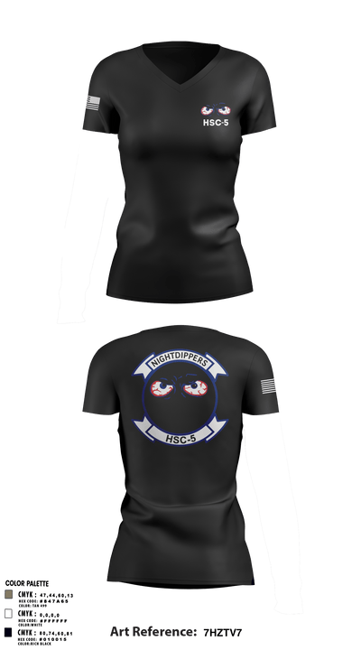 HSC-5 92316716 Women's Short Sleeve V-neck Shirt - 3