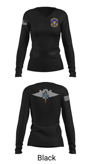 Women's Long Sleeve Vneck Shirt, , Air Force, Teamtime, Team time, sublimation, custom sports apparel, team uniforms, spirit wear, spiritwear, sports uniforms, custom shirts, team store, custom team store, fundraiser sports, apparel fundraiser