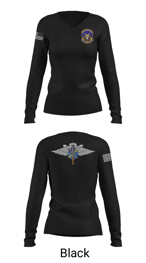 Women's Long Sleeve Vneck Shirt, , Air Force, Teamtime, Team time, sublimation, custom sports apparel, team uniforms, spirit wear, spiritwear, sports uniforms, custom shirts, team store, custom team store, fundraiser sports, apparel fundraiser