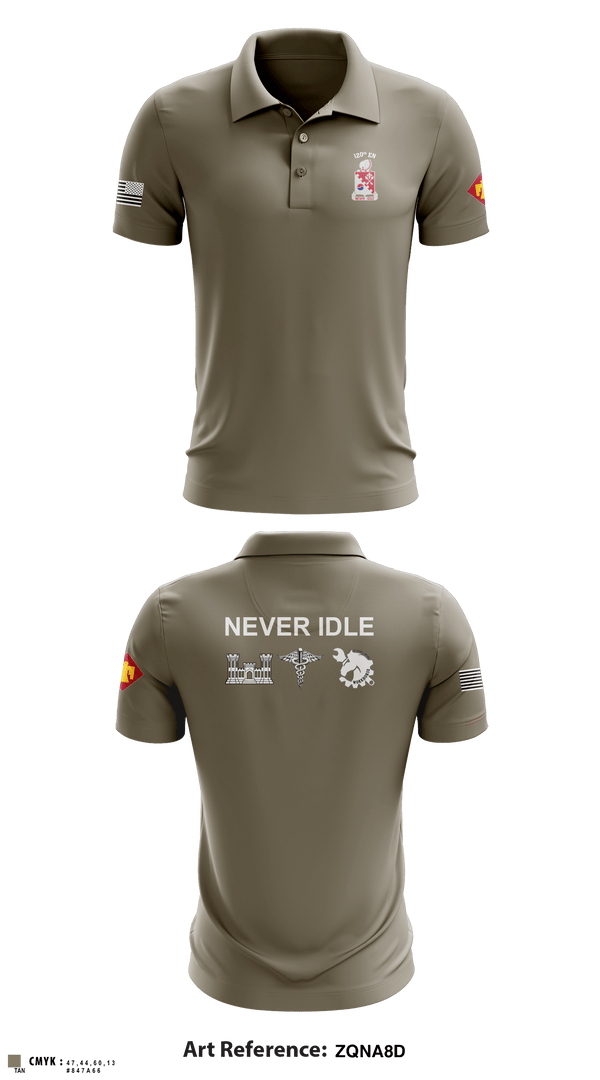 Short Sleeve Performance Polo, 120th Engineers, Army, Teamtime, Team time, sublimation, custom sports apparel, team uniforms, spirit wear, spiritwear, sports uniforms, custom shirts, team store, custom team store, fundraiser sports, apparel fundraiser