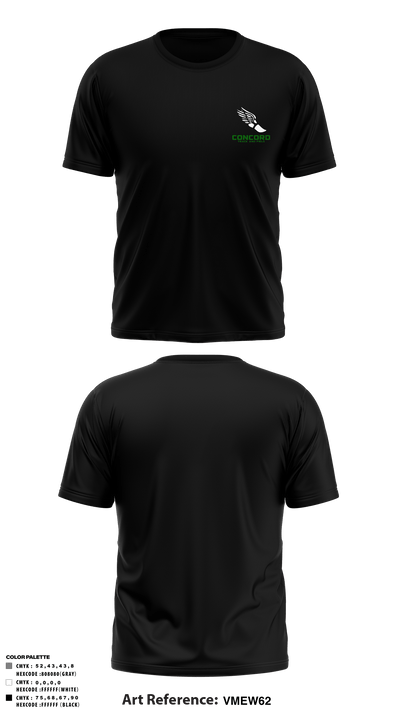Concord High School Track 53059740 Short Sleeve Performance Shirt - 9