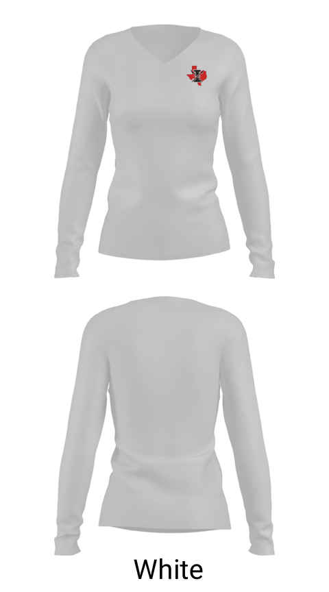 Women's Long Sleeve Vneck Shirt, Iraan High School Cross Country, Cross Country, Teamtime, Team time, sublimation, custom sports apparel, team uniforms, spirit wear, spiritwear, sports uniforms, custom shirts, team store, custom team store, fundraiser sports, apparel fundraiser