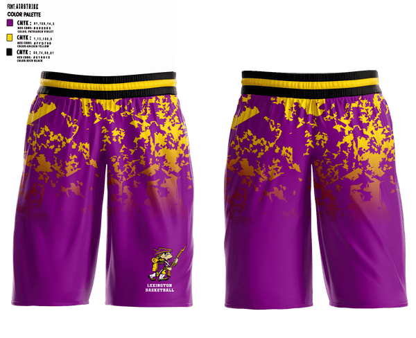 Mens Basketball Shorts, Lexington High School Basketball, Men's Basketball, Teamtime, Team time, sublimation, custom sports apparel, team uniforms, spirit wear, spiritwear, sports uniforms, custom shirts, team store, custom team store, fundraiser sports, apparel fundraiser