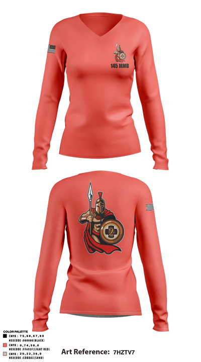 145 MMB 14990941 Women's Long Sleeve V-neck Shirt - 2