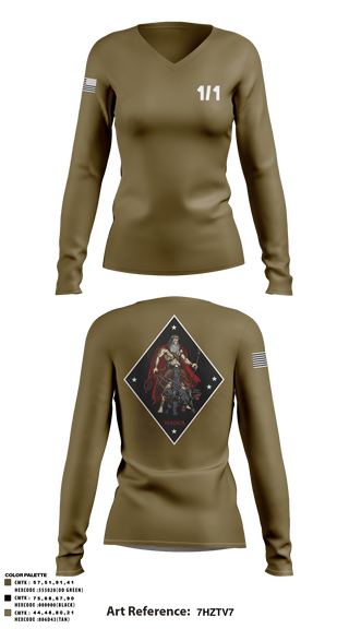 Women's Long Sleeve Vneck Shirt, V1/1, Marines, Teamtime, Team time, sublimation, custom sports apparel, team uniforms, spirit wear, spiritwear, sports uniforms, custom shirts, team store, custom team store, fundraiser sports, apparel fundraiser