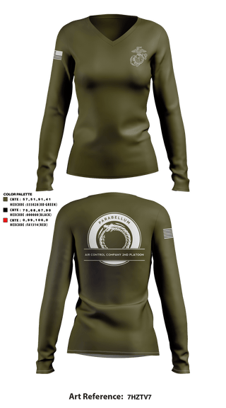 Women's Long Sleeve Vneck Shirt, , Marines, Teamtime, Team time, sublimation, custom sports apparel, team uniforms, spirit wear, spiritwear, sports uniforms, custom shirts, team store, custom team store, fundraiser sports, apparel fundraiser