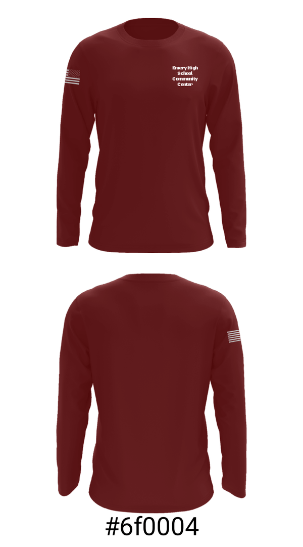 Long Sleeve Performance Shirt, Emery High School Community Center, Spirit Store, Teamtime, Team time, sublimation, custom sports apparel, team uniforms, spirit wear, spiritwear, sports uniforms, custom shirts, team store, custom team store, fundraiser sports, apparel fundraiser