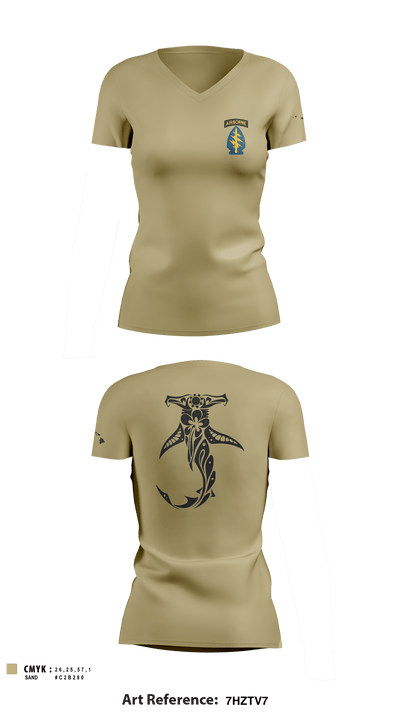 112th SIGDET 5424281 Women's Short Sleeve V-neck Shirt - 3