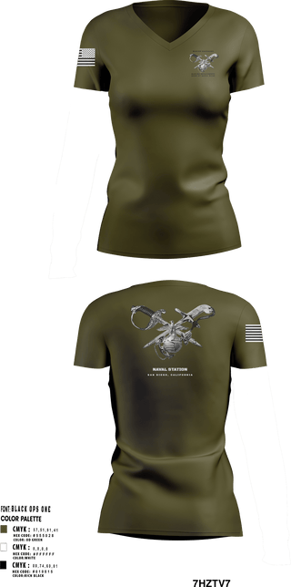 Women's Short Sleeve Vneck Shirt, Marine Barracks/ Marine Detachment   32nd St Naval Base, Marines, Teamtime, Team time, sublimation, custom sports apparel, team uniforms, spirit wear, spiritwear, sports uniforms, custom shirts, team store, custom team store, fundraiser sports, apparel fundraiser