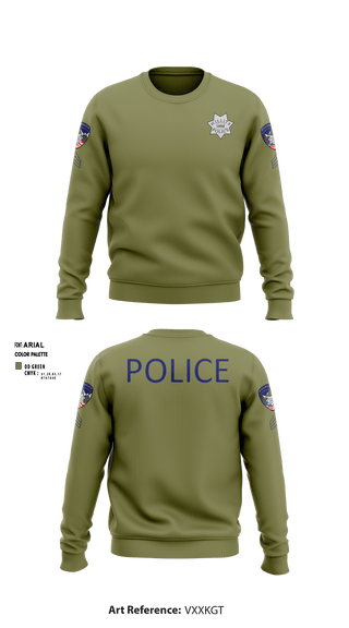 Crew Neck Sweatshirt, Willits Little Lake JRTF, Police, Teamtime, Team time, sublimation, custom sports apparel, team uniforms, spirit wear, spiritwear, sports uniforms, custom shirts, team store, custom team store, fundraiser sports, apparel fundraiser