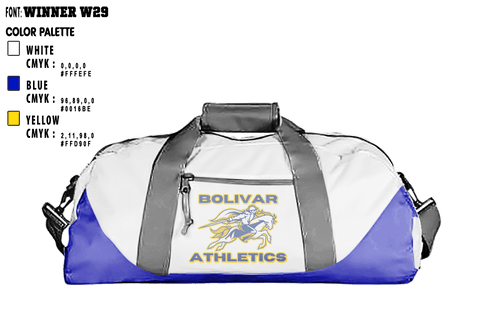 Duffle Bag, Bolivar Middle School Basketball, Men's Basketball, Teamtime, Team time, sublimation, custom sports apparel, team uniforms, spirit wear, spiritwear, sports uniforms, custom shirts, team store, custom team store, fundraiser sports, apparel fundraiser