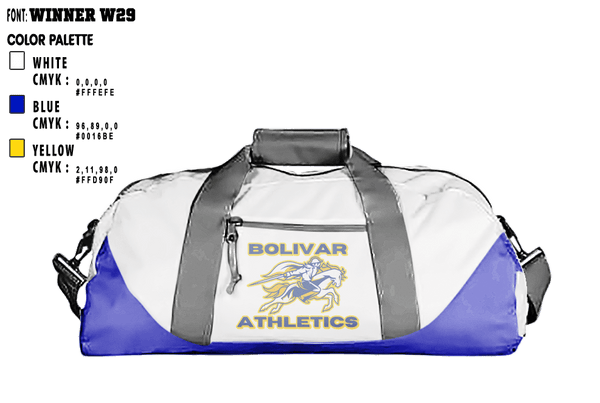 Duffle Bag, Bolivar Middle School Basketball, Men's Basketball, Teamtime, Team time, sublimation, custom sports apparel, team uniforms, spirit wear, spiritwear, sports uniforms, custom shirts, team store, custom team store, fundraiser sports, apparel fundraiser