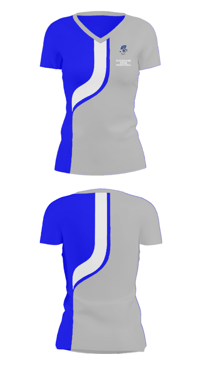 Stevens High School Basketball 12095771 Women's Short Sleeve V-neck Shirt - 35