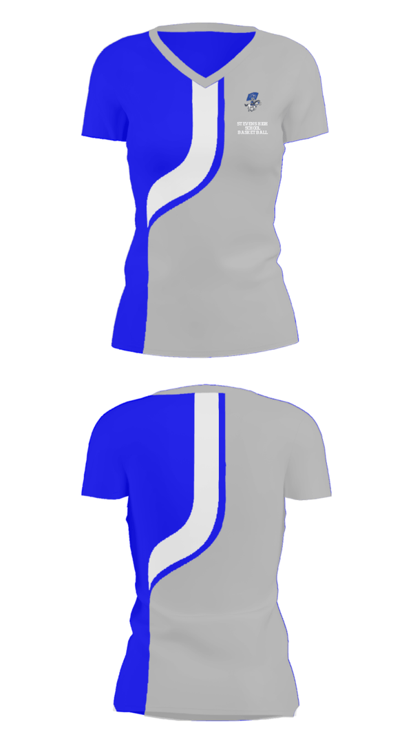 Women's Short Sleeve Vneck Shirt, Stevens High School Basketball, Men's Basketball, Teamtime, Team time, sublimation, custom sports apparel, team uniforms, spirit wear, spiritwear, sports uniforms, custom shirts, team store, custom team store, fundraiser sports, apparel fundraiser