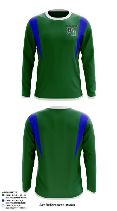 Blue Hills Regional Tech School Basketball 89604210 Long Sleeve Performance Shirt - 1