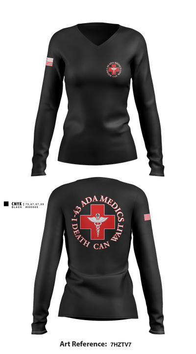 Medics, 1-43 ADA 28999239 Women's Long Sleeve V-neck Shirt - 6