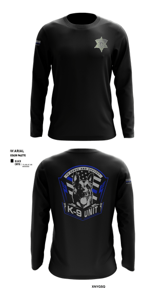 Long Sleeve Performance Shirt, PCSO K-9 INTERDICTION, Police, Teamtime, Team time, sublimation, custom sports apparel, team uniforms, spirit wear, spiritwear, sports uniforms, custom shirts, team store, custom team store, fundraiser sports, apparel fundraiser