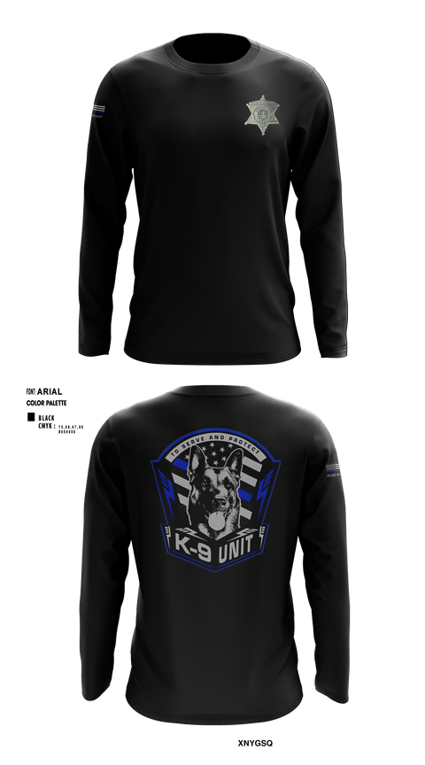 Long Sleeve Performance Shirt, PCSO K-9 INTERDICTION, Police, Teamtime, Team time, sublimation, custom sports apparel, team uniforms, spirit wear, spiritwear, sports uniforms, custom shirts, team store, custom team store, fundraiser sports, apparel fundraiser