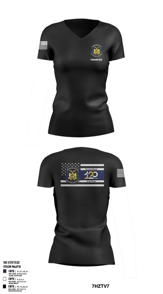 Women's Short Sleeve Vneck Shirt, MSHP Class 120, Police, Teamtime, Team time, sublimation, custom sports apparel, team uniforms, spirit wear, spiritwear, sports uniforms, custom shirts, team store, custom team store, fundraiser sports, apparel fundraiser