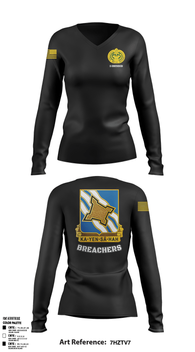 1-390TH B CO. 88866436 Women's Long Sleeve V-neck Shirt - 1