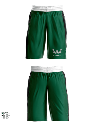 Mens Basketball Shorts, Woodland High School, Men's Basketball, Teamtime, Team time, sublimation, custom sports apparel, team uniforms, spirit wear, spiritwear, sports uniforms, custom shirts, team store, custom team store, fundraiser sports, apparel fundraiser