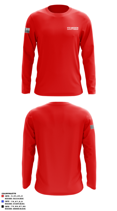 9th Mission Support Command 41337538 Long Sleeve Performance Shirt - 1