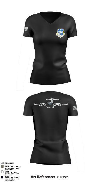 315th Airlift Wing/315th Maintenance Group 82634422 Women's Short Sleeve V-neck Shirt - 51