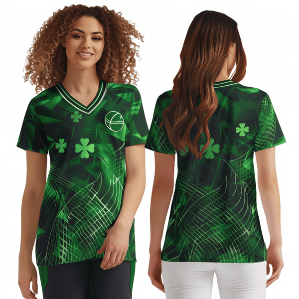 Women's Short Sleeve Vneck Shirt, Shamrocks Basketball, Men's Basketball, Teamtime, Team time, sublimation, custom sports apparel, team uniforms, spirit wear, spiritwear, sports uniforms, custom shirts, team store, custom team store, fundraiser sports, apparel fundraiser